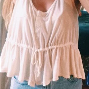 Cream tank with bottons down front